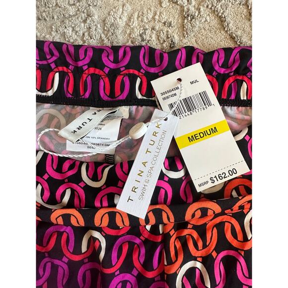 Trina Turk Women's Pants Echo Chain Wide Leg Swim Cover Up Sz. Medium - Picture 5 of 6